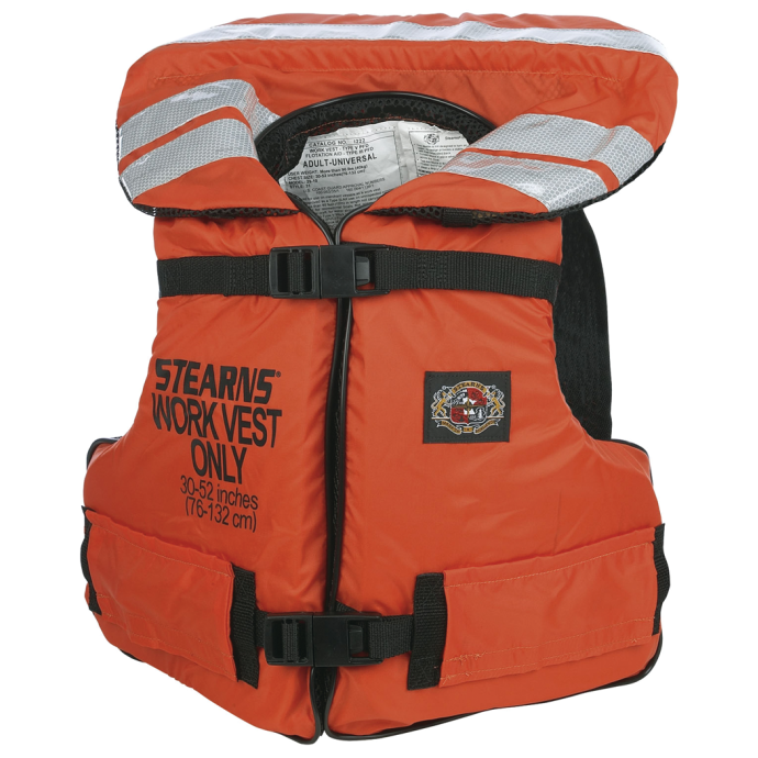 52" Chest Unisex Adult Type II Life Jacket Vest. Stearns Universal Orange 30" 