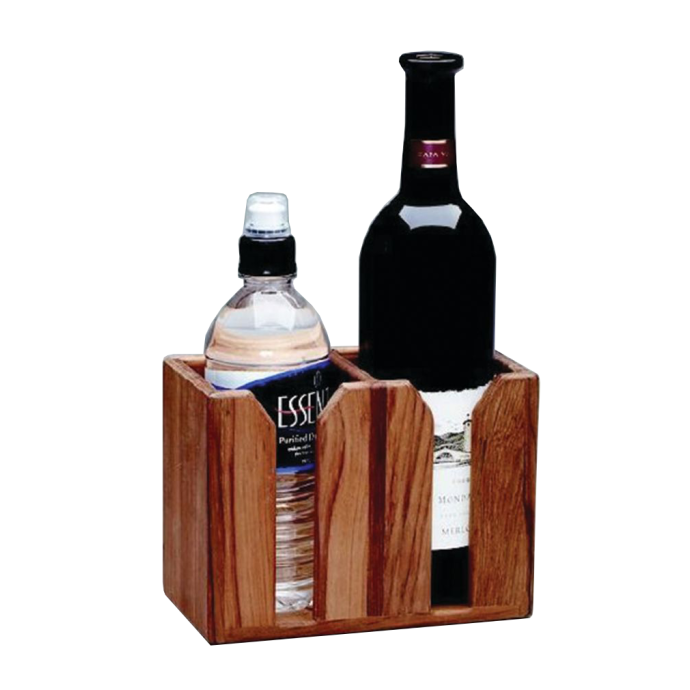 teak wine bottle holder
