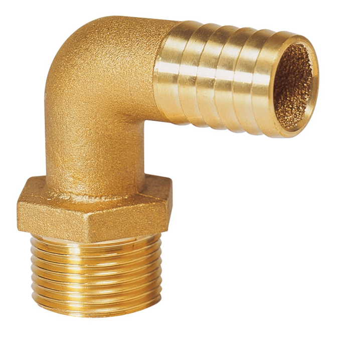 90 Degree Pipe to Hose Fittings Brass Vetus Fisheries Supply