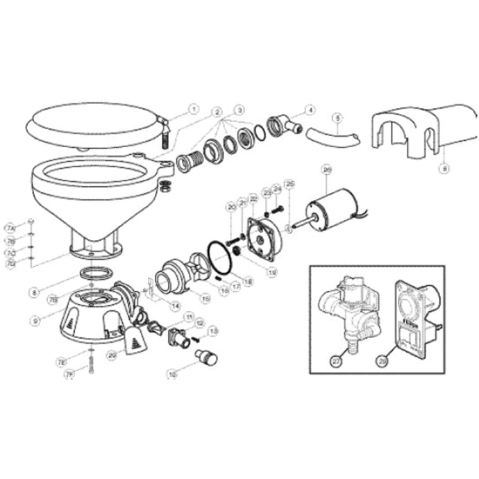 Boat Plumbing & Ventilation Boat Parts Jabsco 370720094 Quiet Flush