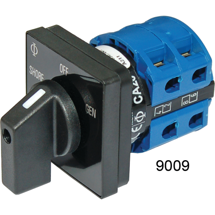 No. 9009 120V AC 2Source Selector Rotary Switch & Panels 30A Blue