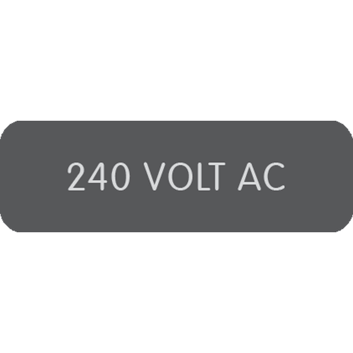 240 Volts AC Label - Black (1.438" x .438")