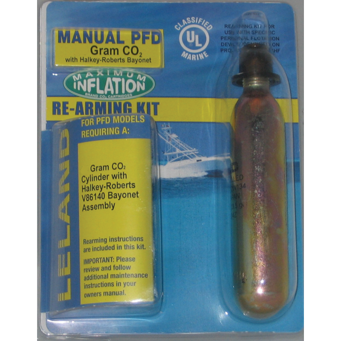 Manual Inflatable Lifejacket Rearming Kit Halkey Roberts 38 Gram CO2 for U/M 