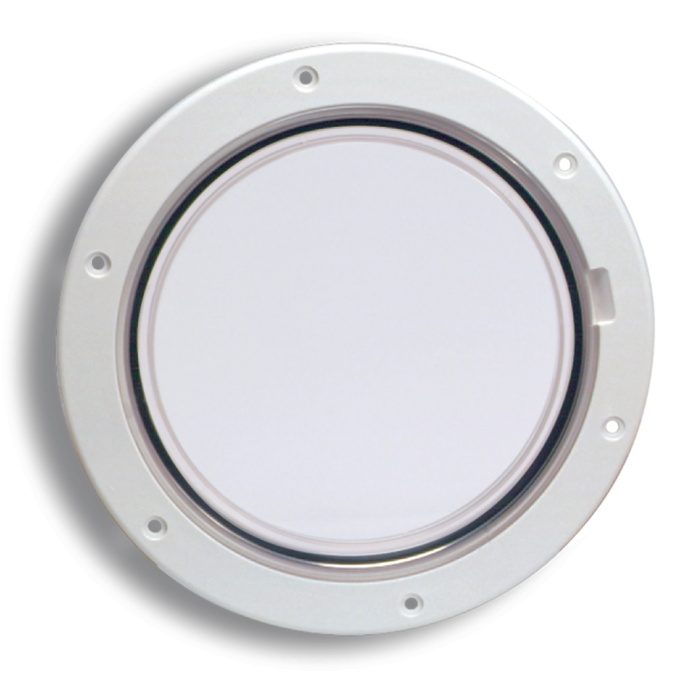 9" White Round Beckson Non-Skid Pry Out Boat Deck Plate | Christmas Central