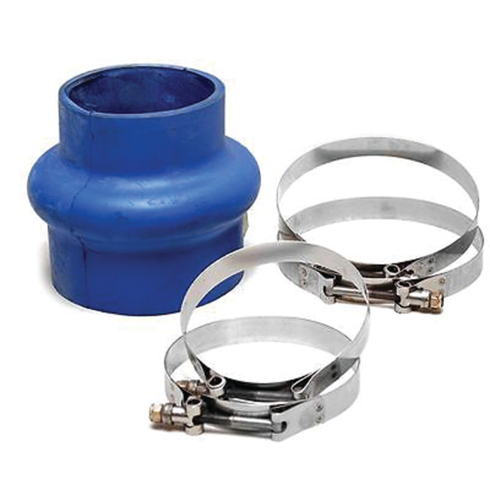 270V Series Very High Temp Blue Silicone Blend Step-Up Exhaust Bellows 1
