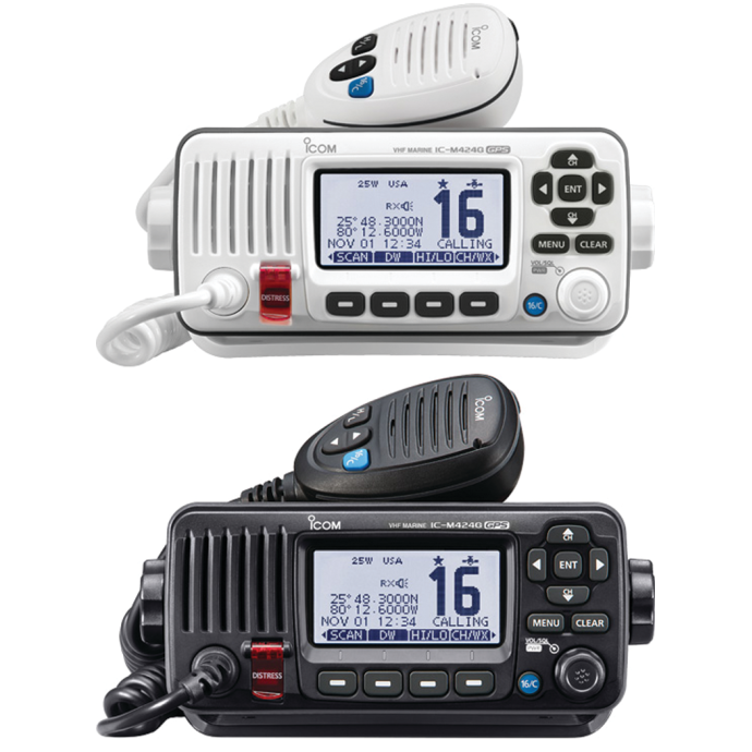 Icom M424G White VHF Radio Class D DSC BUILT-IN GPS 