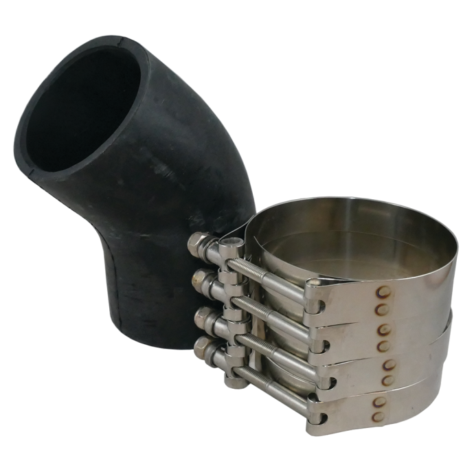 45 Deg Black Rubber Exhaust Elbows Trident Marine Hose & Propane