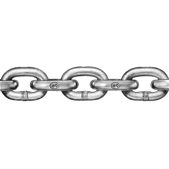 6mm x 6' ISO G4 Anchor Chain HDG w/Gal Shackles US Galvanized Windlass