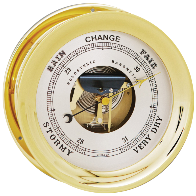 Front View of Chelsea Ship's Bell Barometer - Brass 8-1/2"
