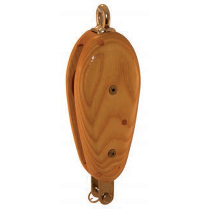 Davey & Co 206 mm Ash Fiddle Block with Fixed Eye Becket Fisheries Supply