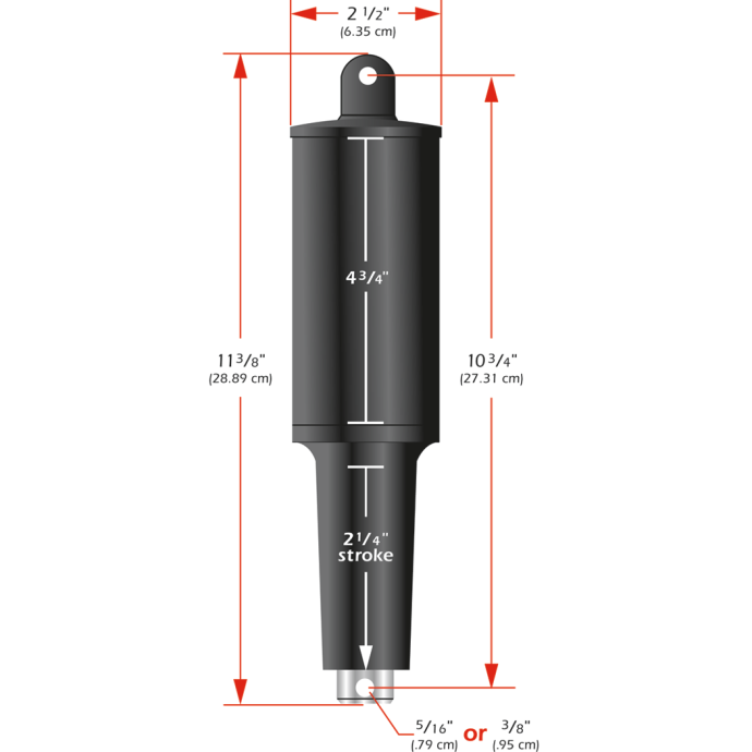 21/4" Stroke 101 XD Series Extreme Duty Electric Trim Tab Actuators