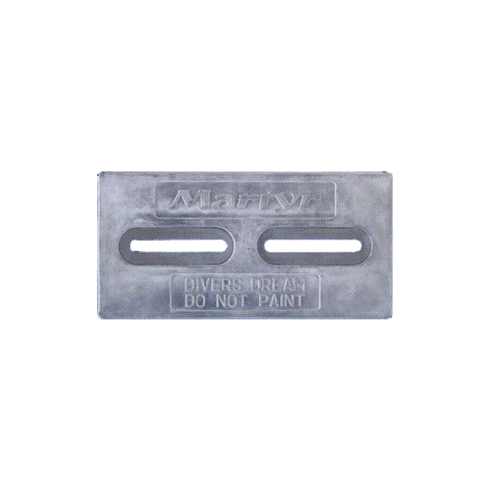 front view of Martyr Driver's Dream Slotted Bolt-On Plate Anode - Aluminum