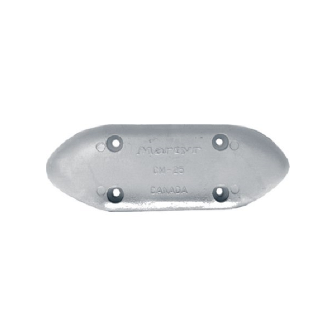 M25 Four Hole Pointed Oval Plate Anode - Aluminum