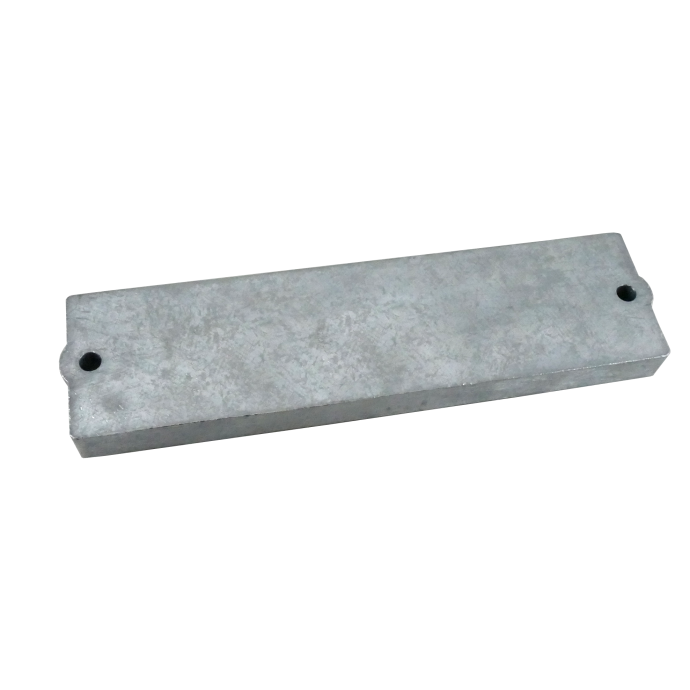 front view of Martyr Mercury, Force, Mariner Outboard Waffle Bar Anode - Zinc