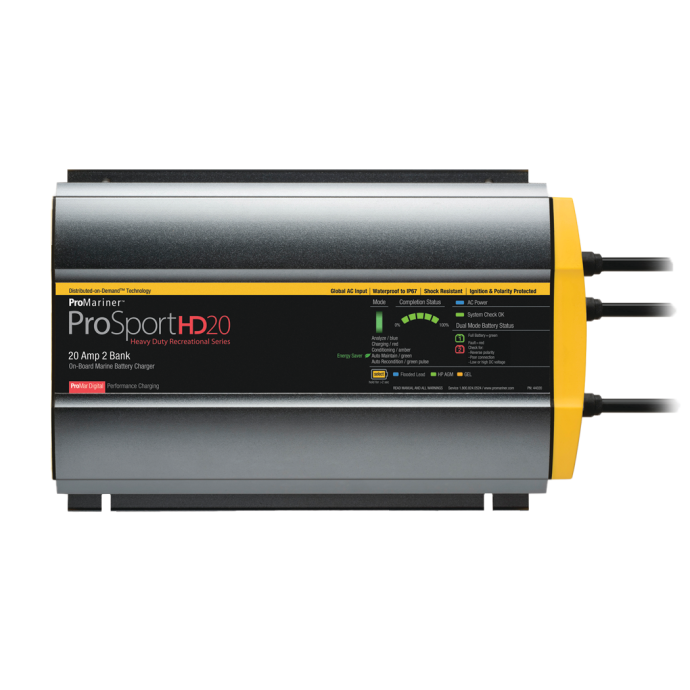 Pro Mariner 20A ProSportHD OnBoard Battery Charger 2 Banks