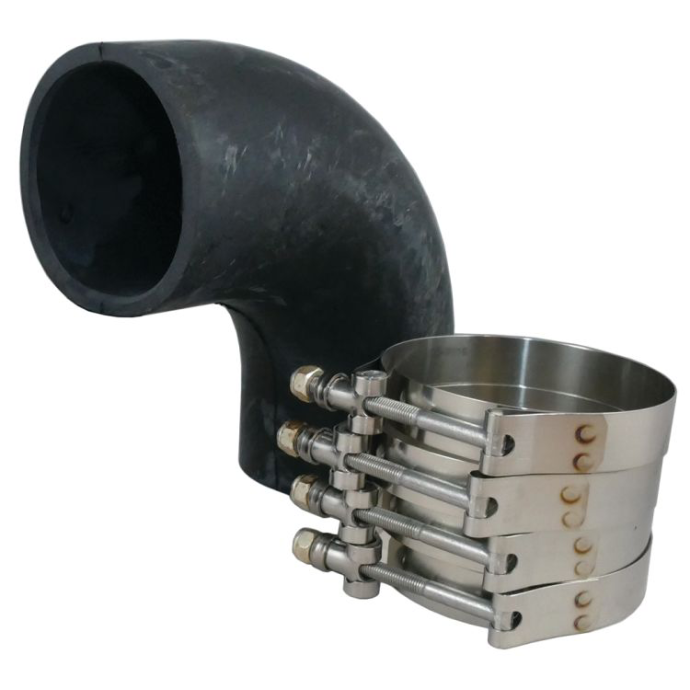 90 Deg Exhaust Elbows Black Rubber