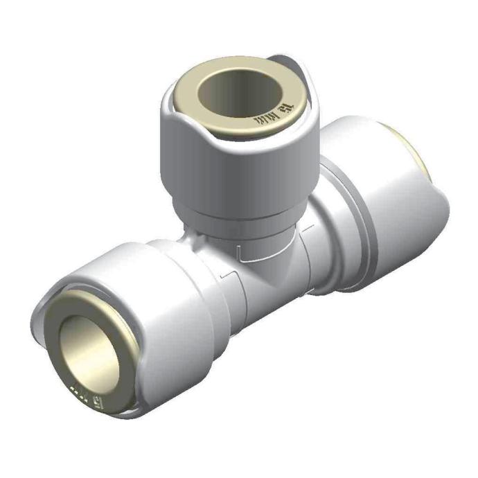 Whale Quick Connect Fittings Equal Tee 15 mm Fisheries Supply