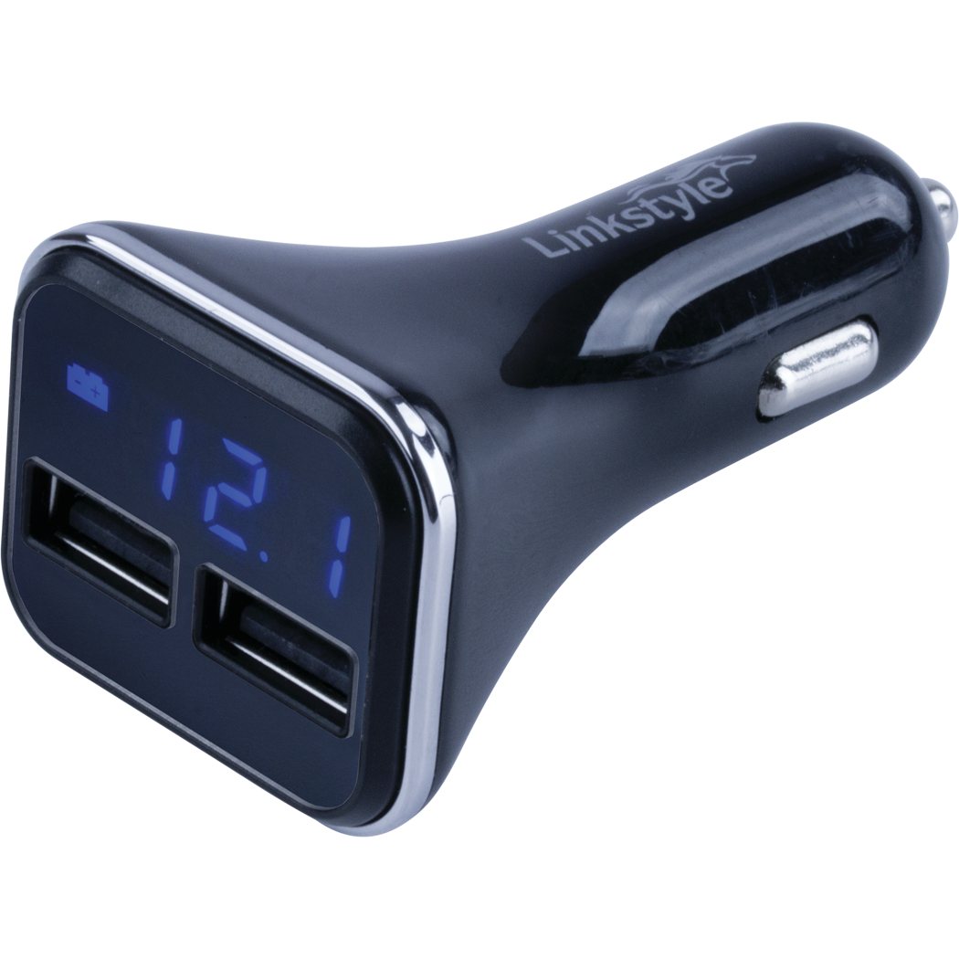 Dual USB Power Plug with Voltage/Amp Meter