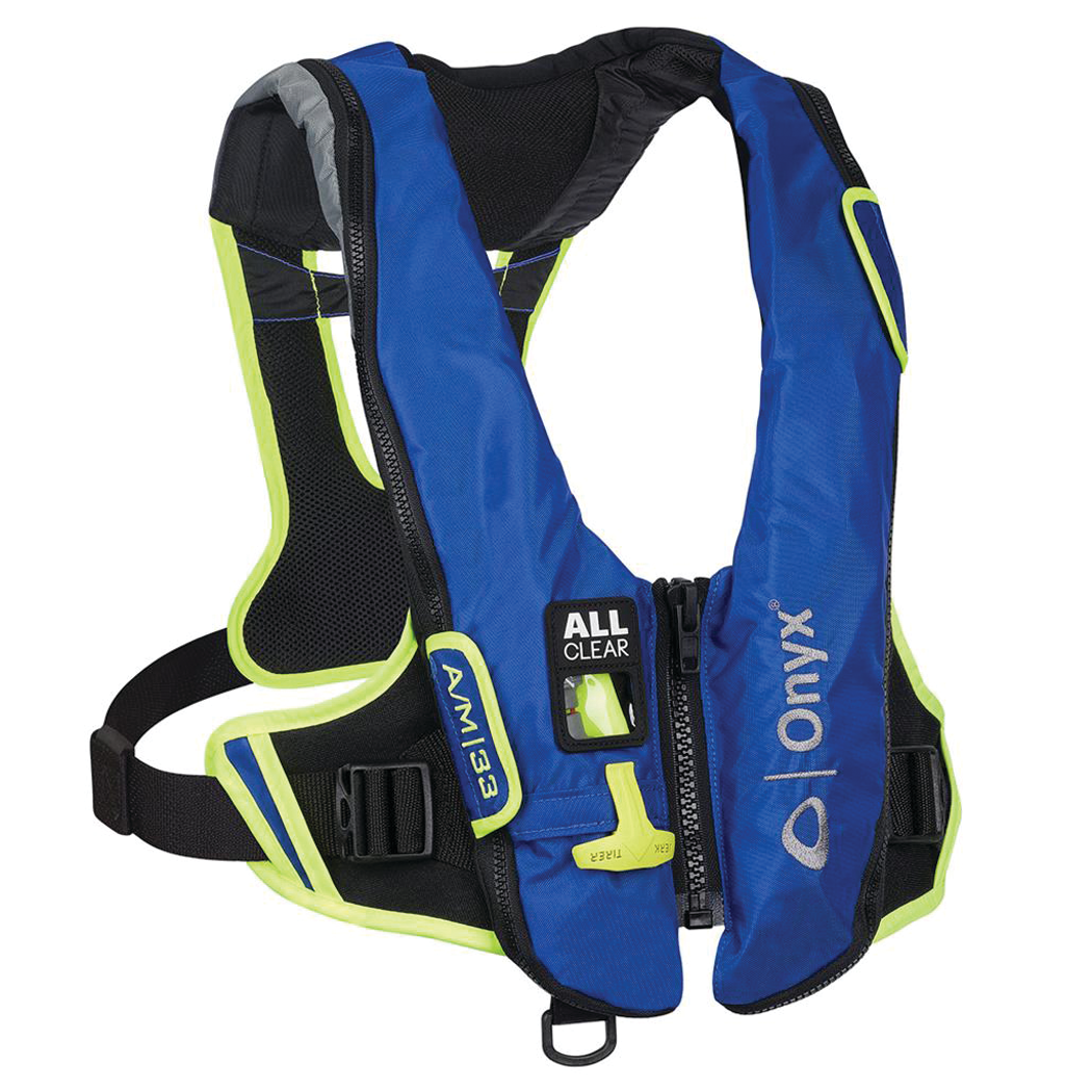 Onyx Impulse A/M-33 All Clear Harness Inflatable PFD, Blue
