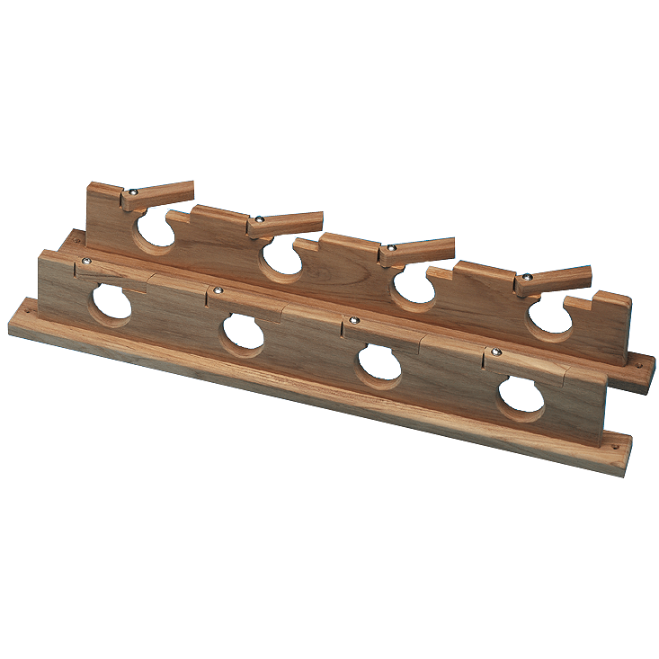 Teak Lock-In Four Rod Storage Rack