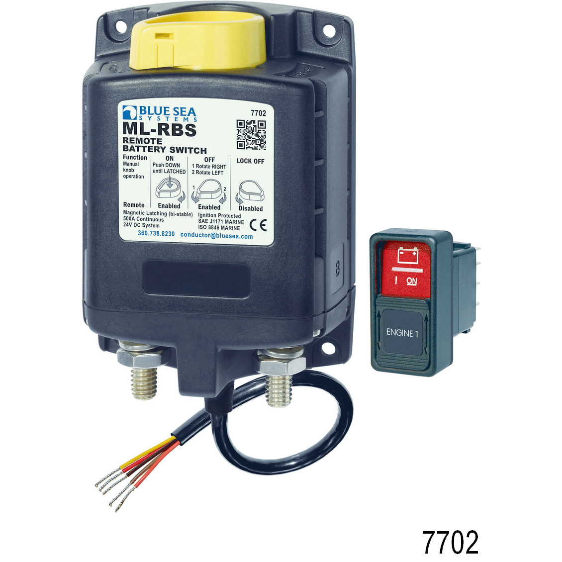 ML-Series Solenoid Switch - w/Manual Control, 24VDC/225A