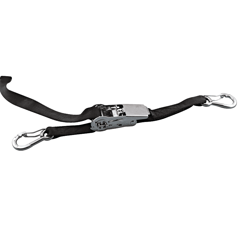 2" Ratchet Tie-Down Assembly with Carabiner Clips - 10 to 20 Ft Long