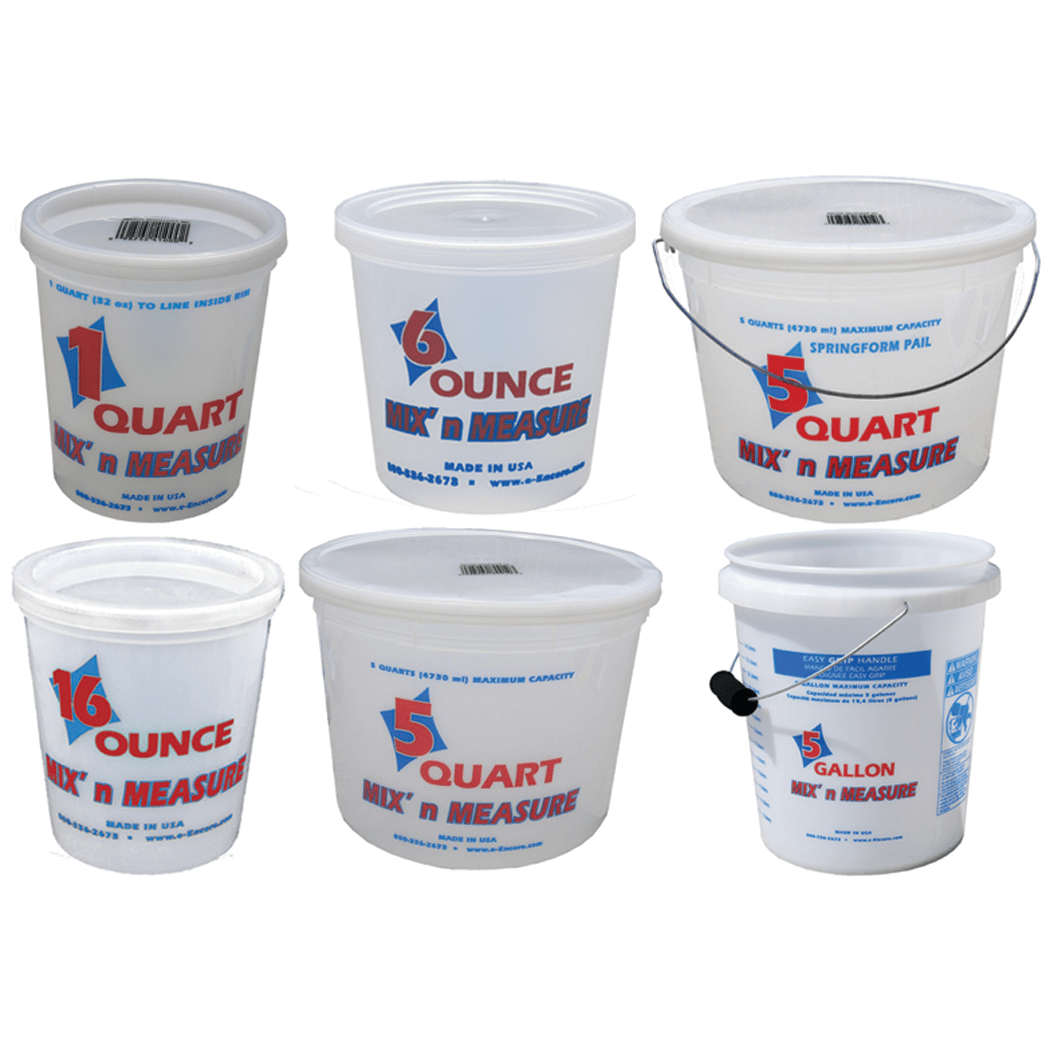 Mix'n Measure Graduated Plastic Buckets Encore Plastics Fisheries Supply
