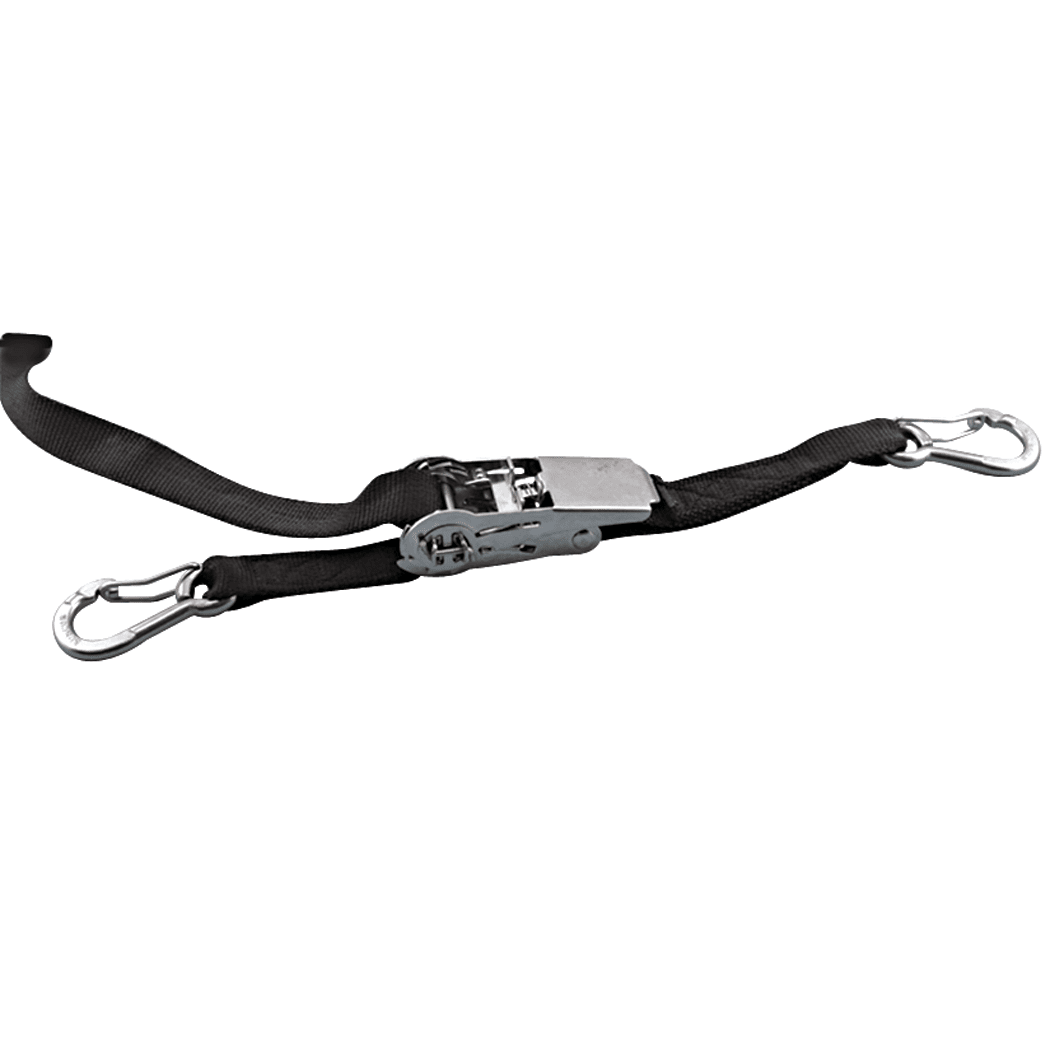 1" Ratchet Tie-Down Assembly with Carabiner Clips - 3 to 20 Ft Long