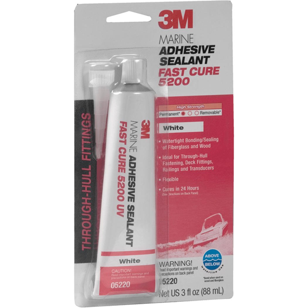 3M Marine Adhesive Sealant 5200 - 10 Oz White Permanent Waterproof Bonding