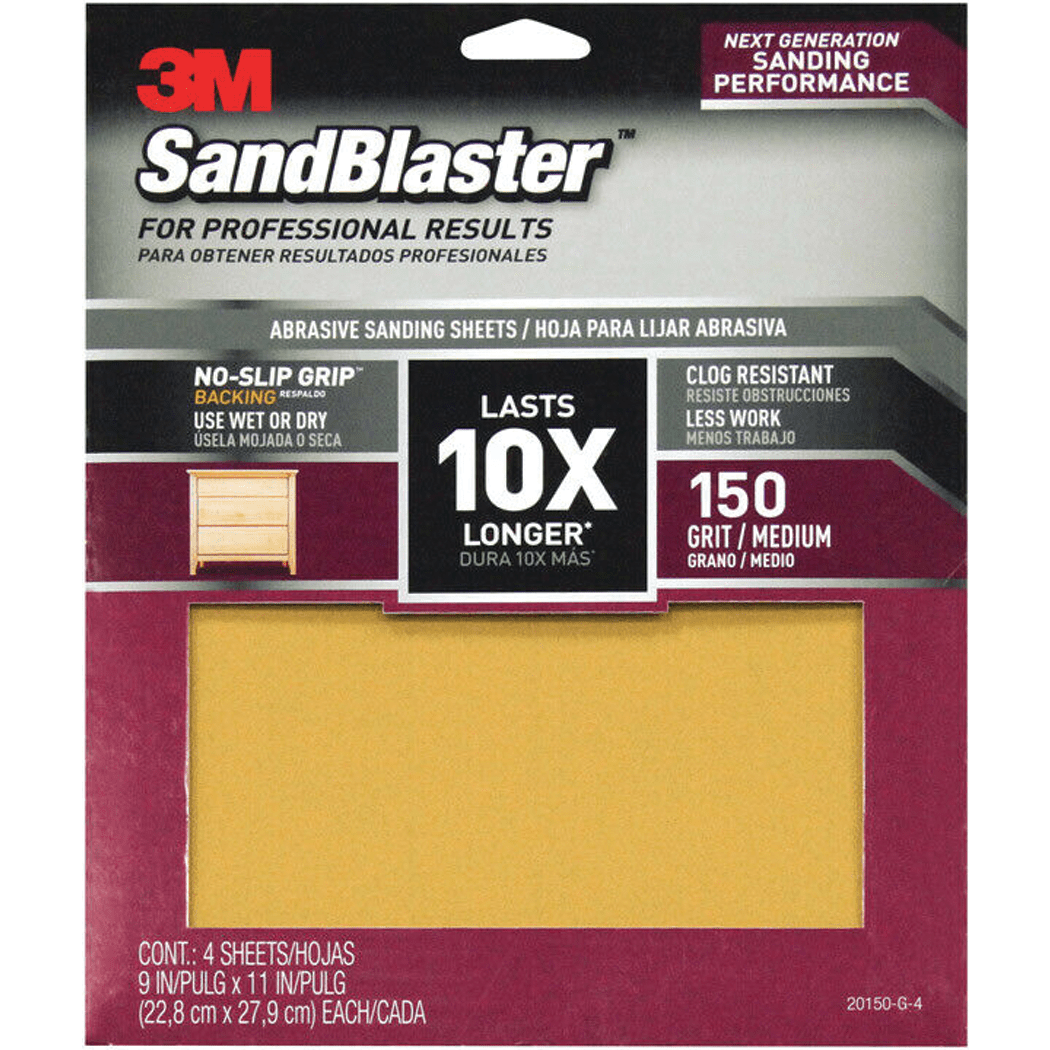 SandBlaster Sandpaper w/ No Slip Grip Backing