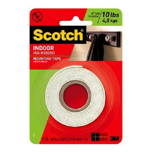 Scotch Indoor Mounting Tape, 1in x 50in