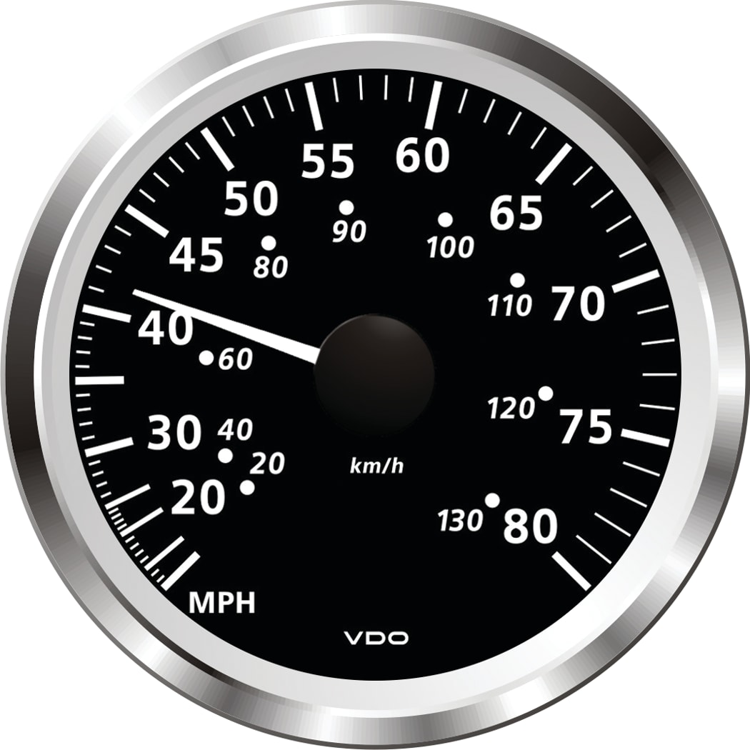 3-3/8" Viewline Pitot Speedometers - 50 or 80 MPH 3