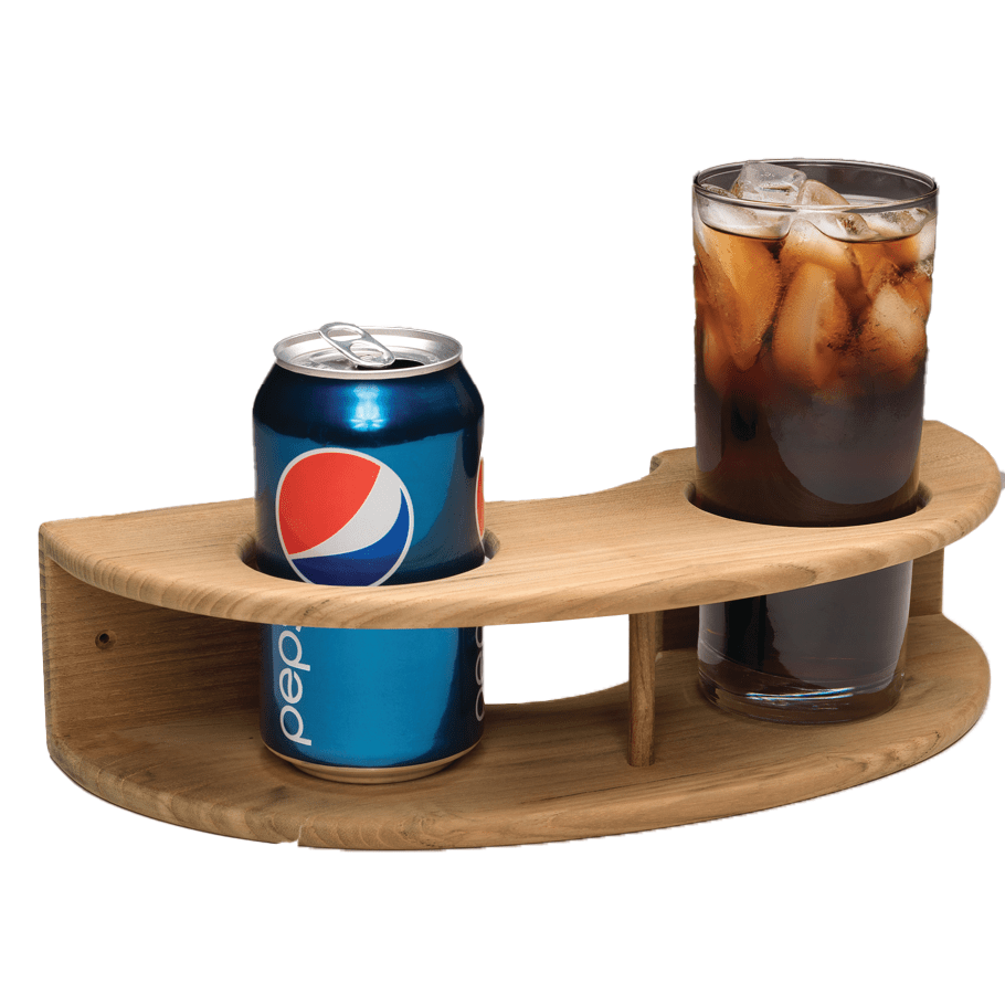 Teak Curved Two Drink Rack