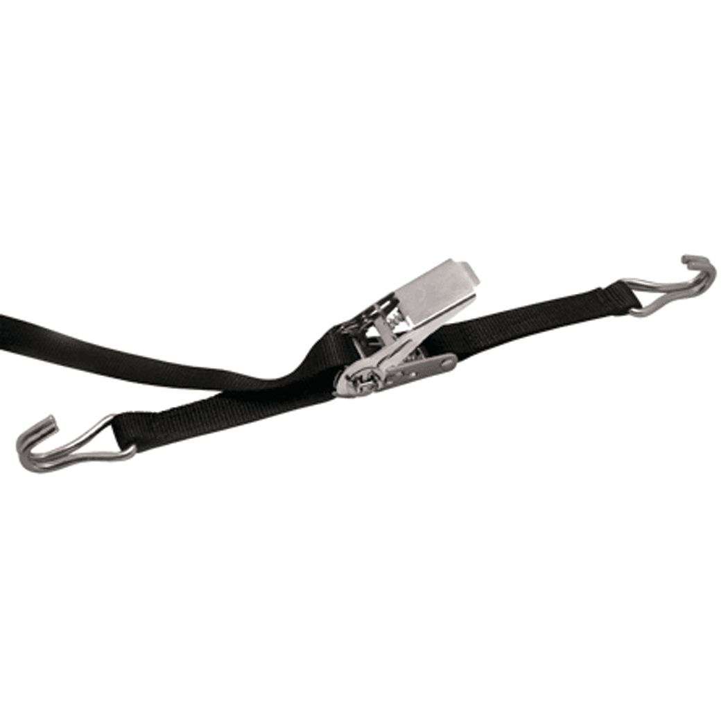 1" Ratchet Tie-Down Assembly with J Hooks - 10 Ft Long