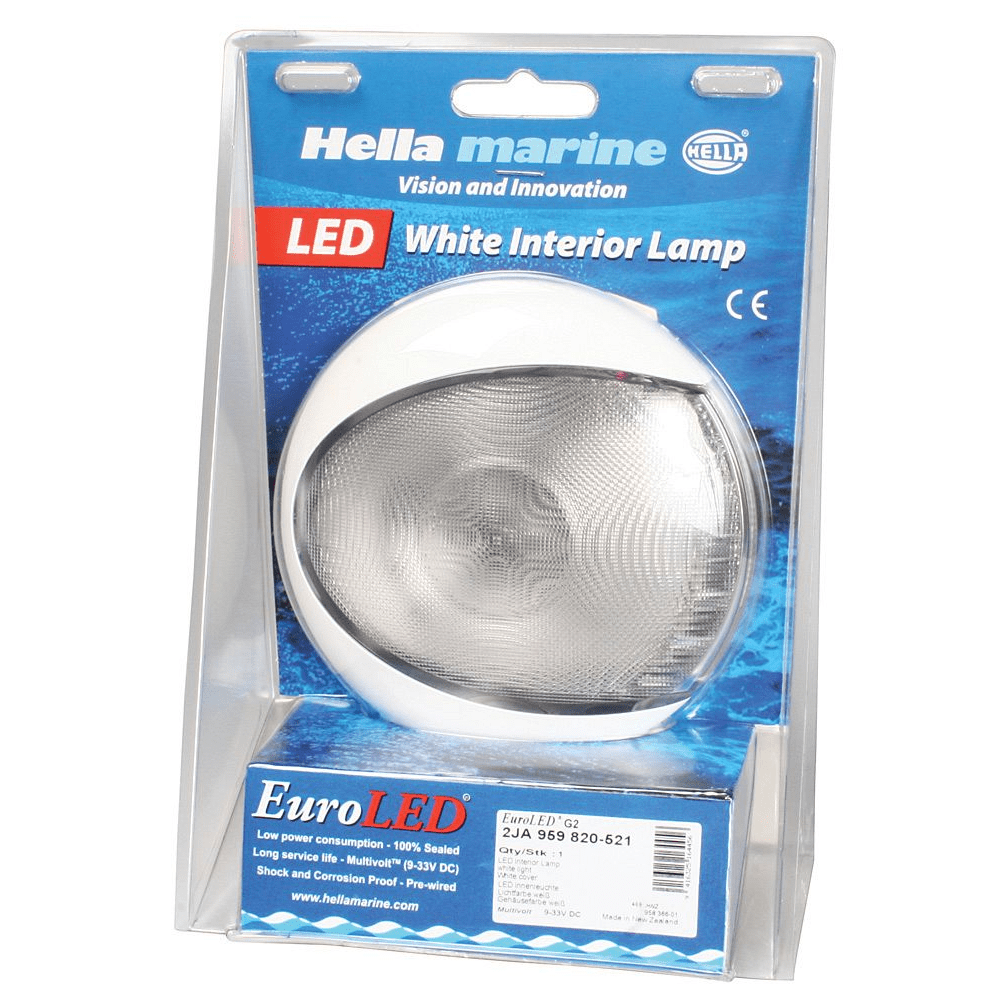 Hella EuroLED 130 Dome Light Warm White, White Shroud Fisheries Supply