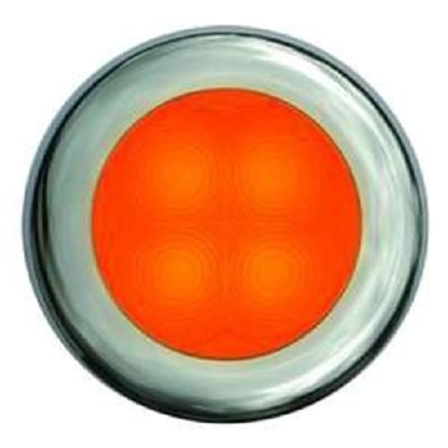 Slim Line LED Round 3" Lamps - Orange Light, Stainless Trim