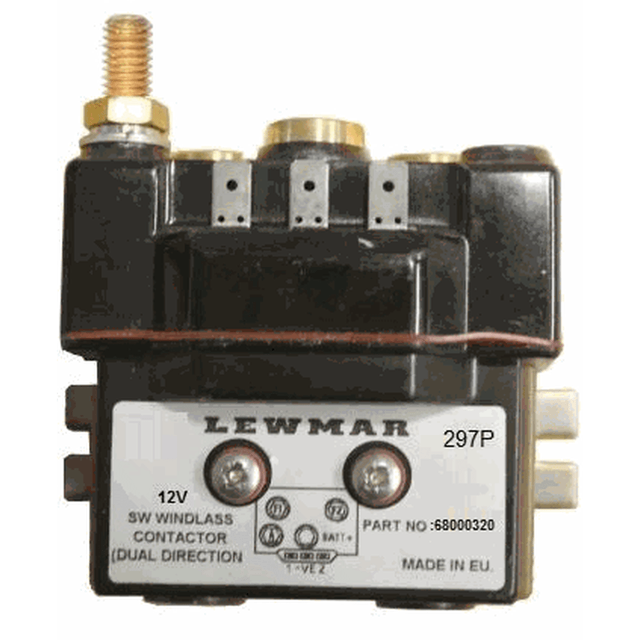 Front View of Lewmar Windlass Dual Direction Sealed Contactor / Solenoids