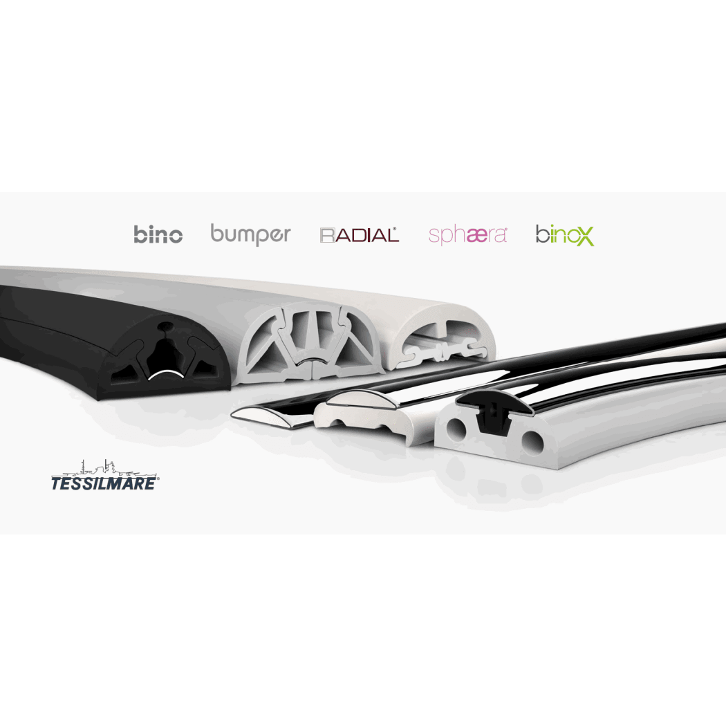 Tessilmare Rub Rail & Bumper Comparison of Tessilmare from Mate USA BinoX 50 Stainless Steel Rub Rail - SS Insert Component Only