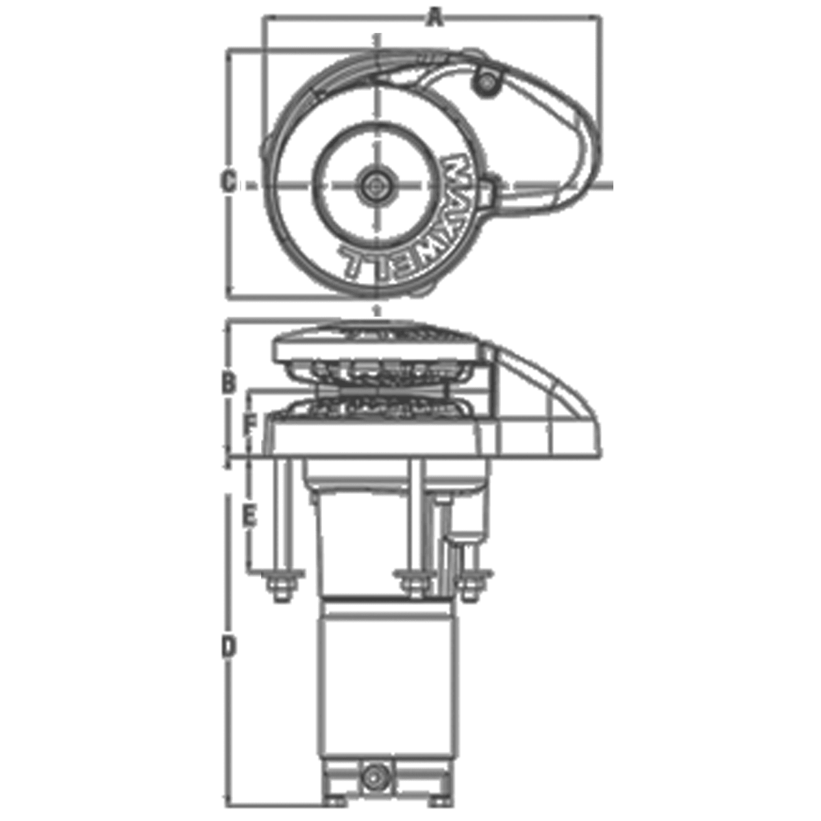 Maxwell RC6 Rope & Chain Windlass Vertical Fisheries Supply