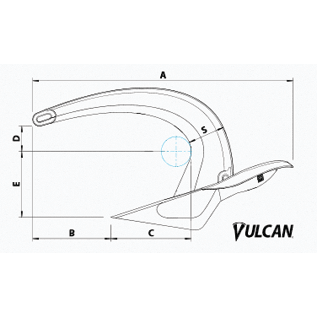 Dimensions of Rocna Anchors Vulcan Anchor - Stainless Steel