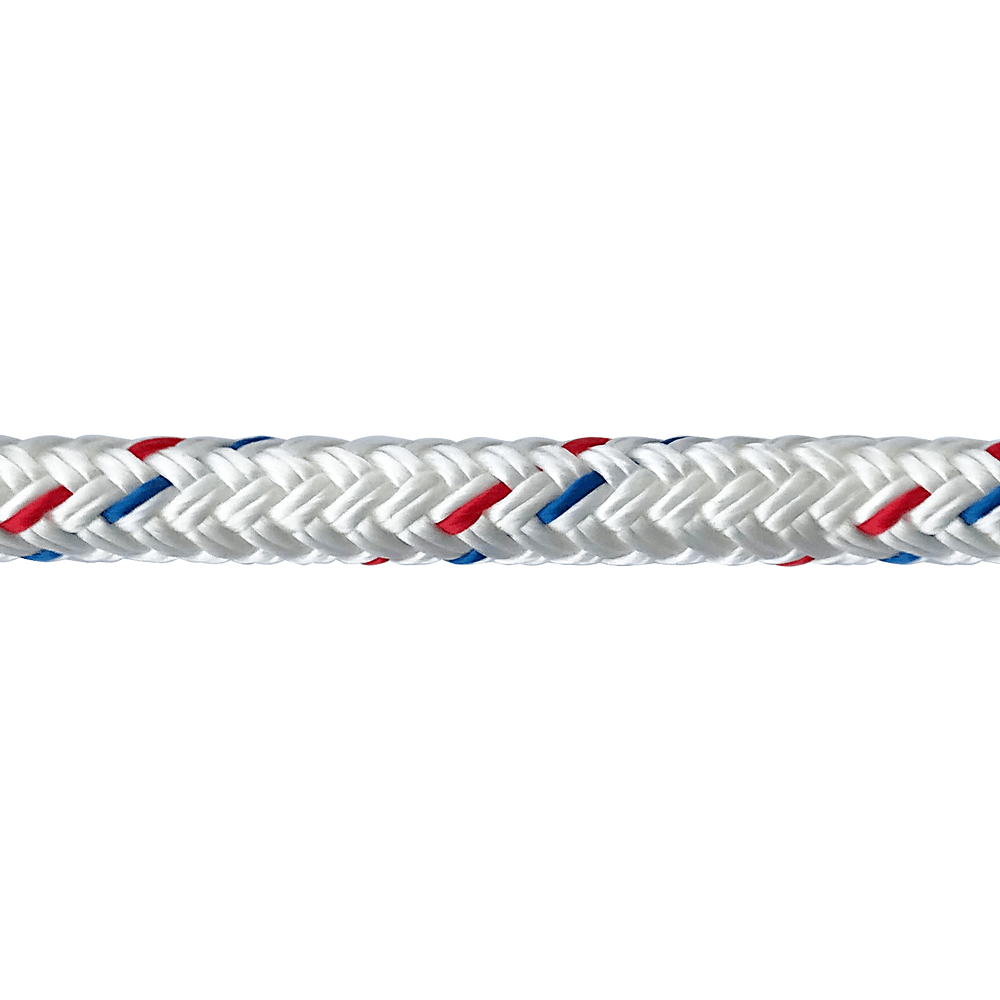 HarborMaster Double Braid Nylon Anchor Lines - White w/ Red & Blue Tracers