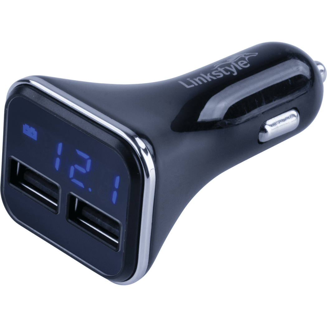 Dual USB Power Plug with Voltage/Amp Meter