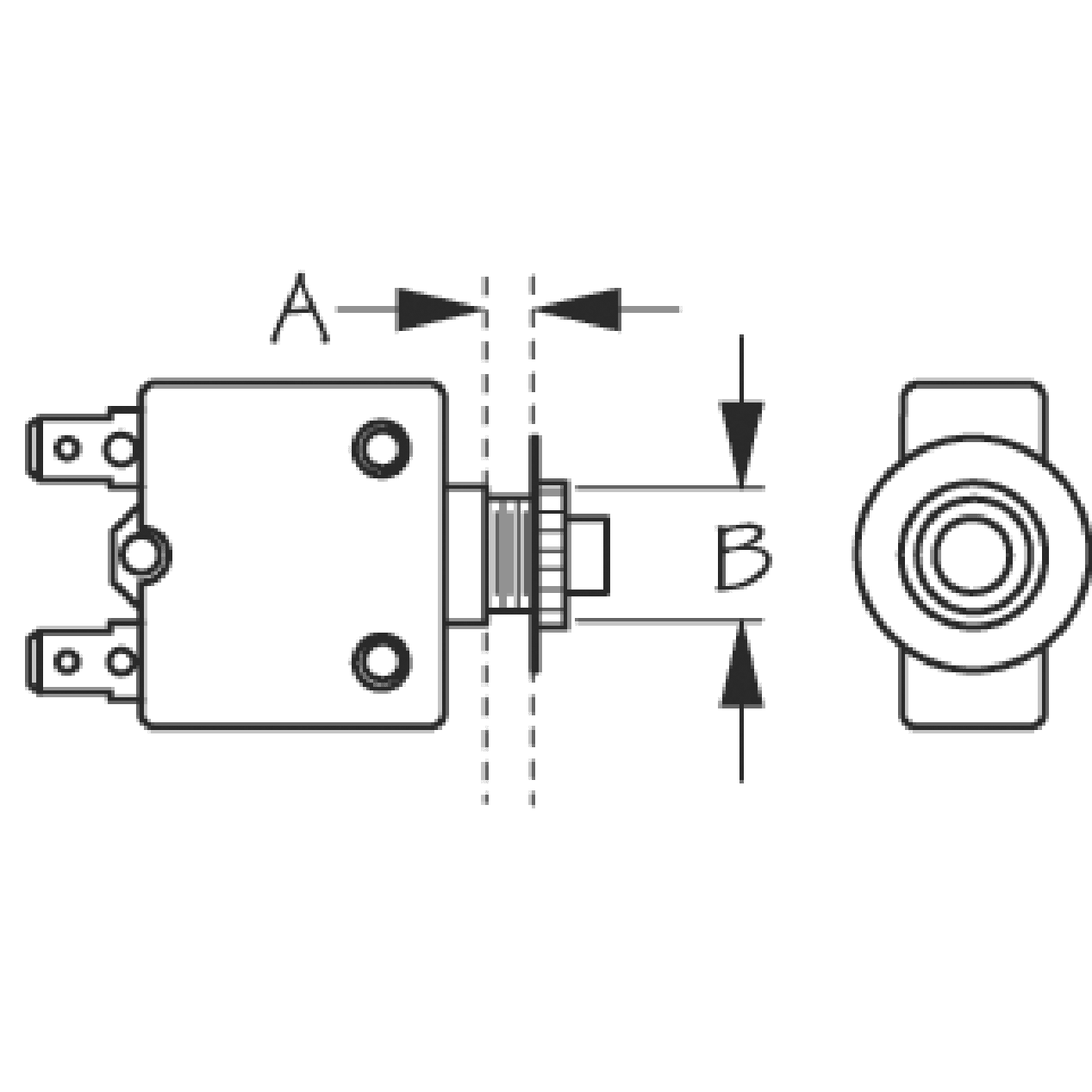 Thermal AC&frasl;DC Push-Button Re-Set Circuit Breaker