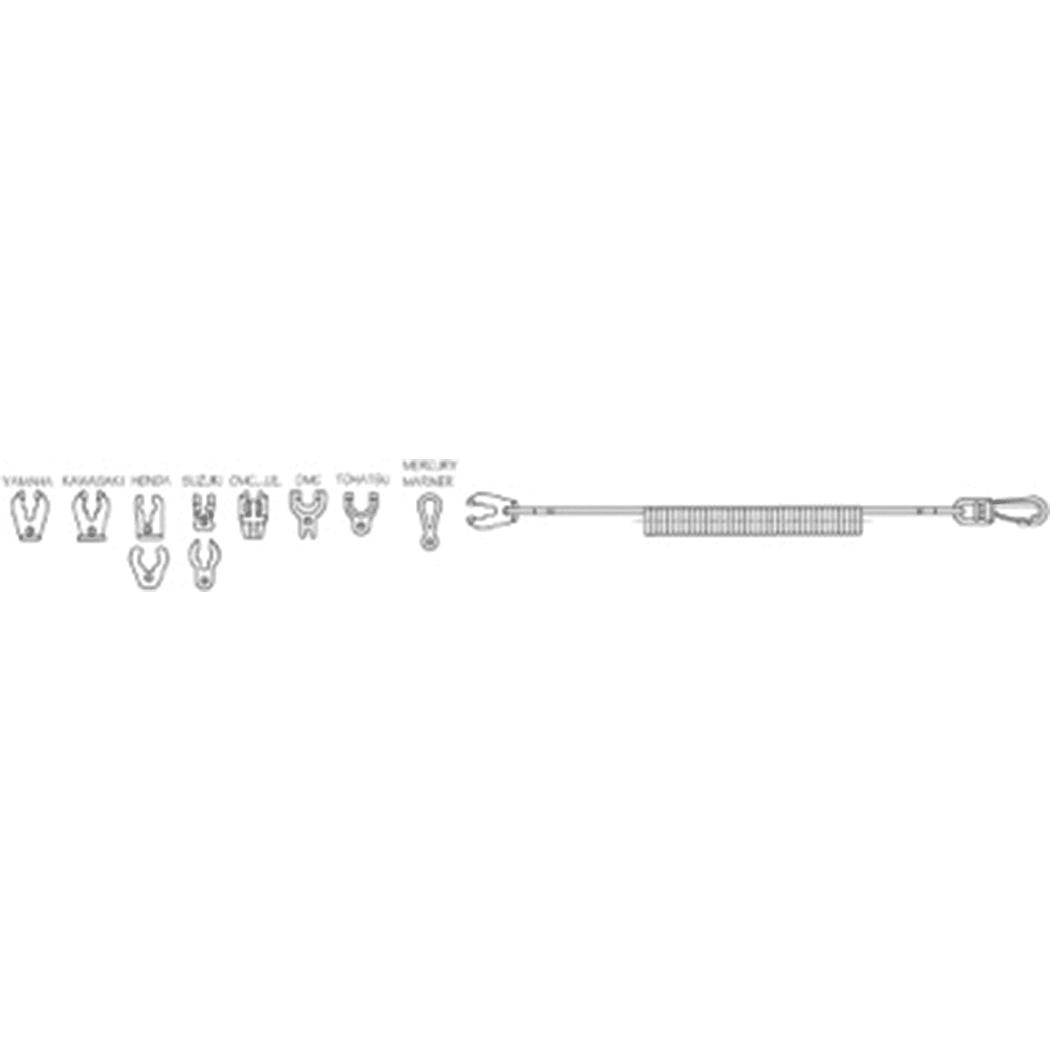 Dimensions of Sea-Dog Line Universal Kill Switch Lanyard - with 10 Keys