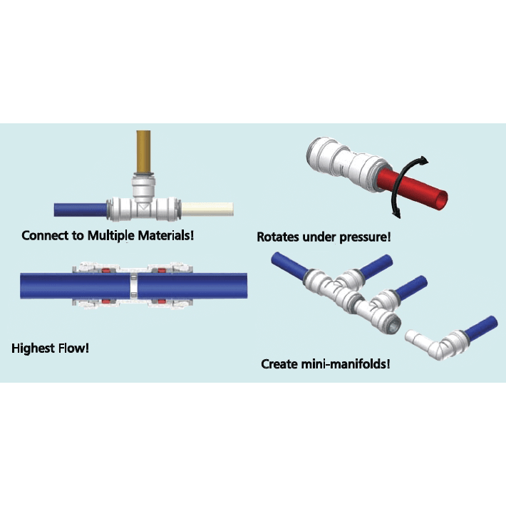22mm Metric Series Quick Connect Plumbing System Fittings SeaTech
