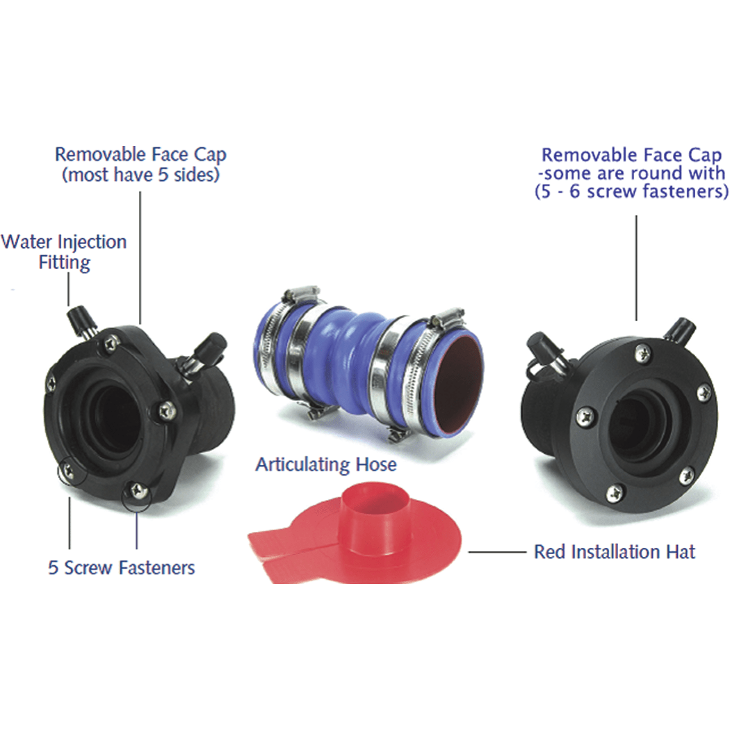 Group Image Showing Face Cap Options of Tides Marine SureSeal Self-Aligning Dripless Shaft Seals