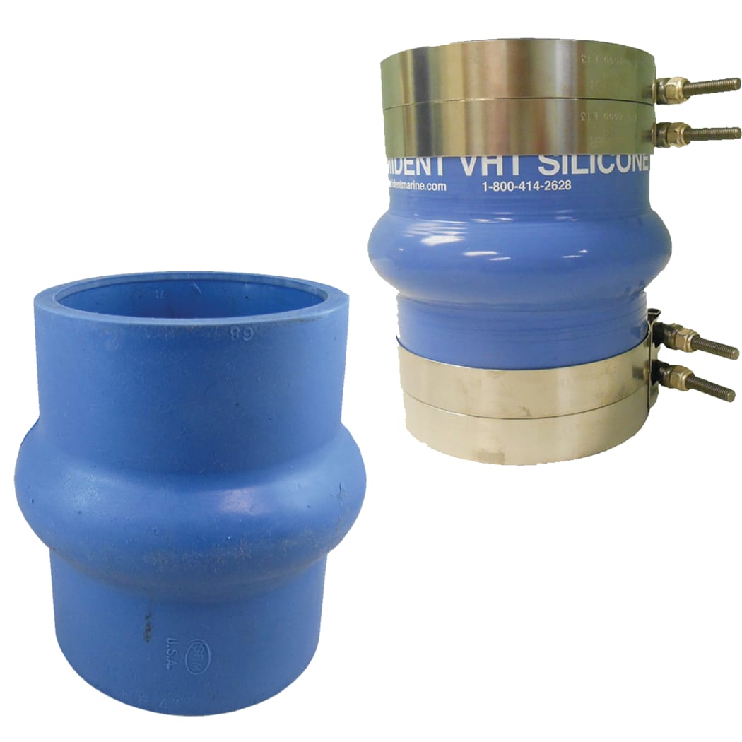 270v3000 of Trident Marine Hose & Propane 270V Series Very High Temp Blue Silicone Blend Exhaust Bellows - Hump Hose