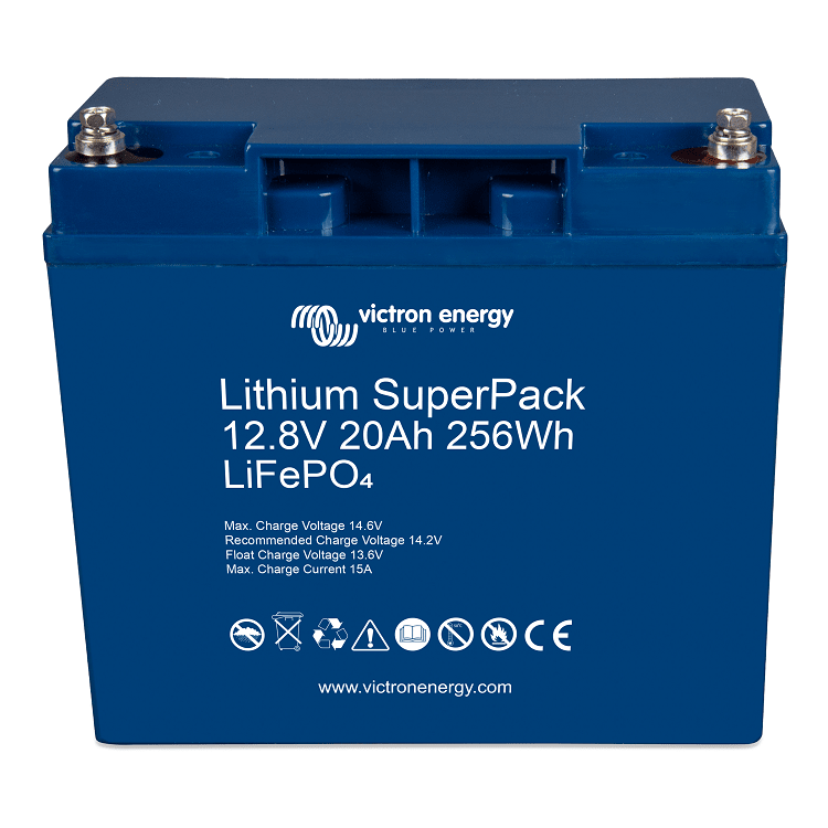 Top View of Victron Energy 12.8V Lithium SuperPack Batteries
