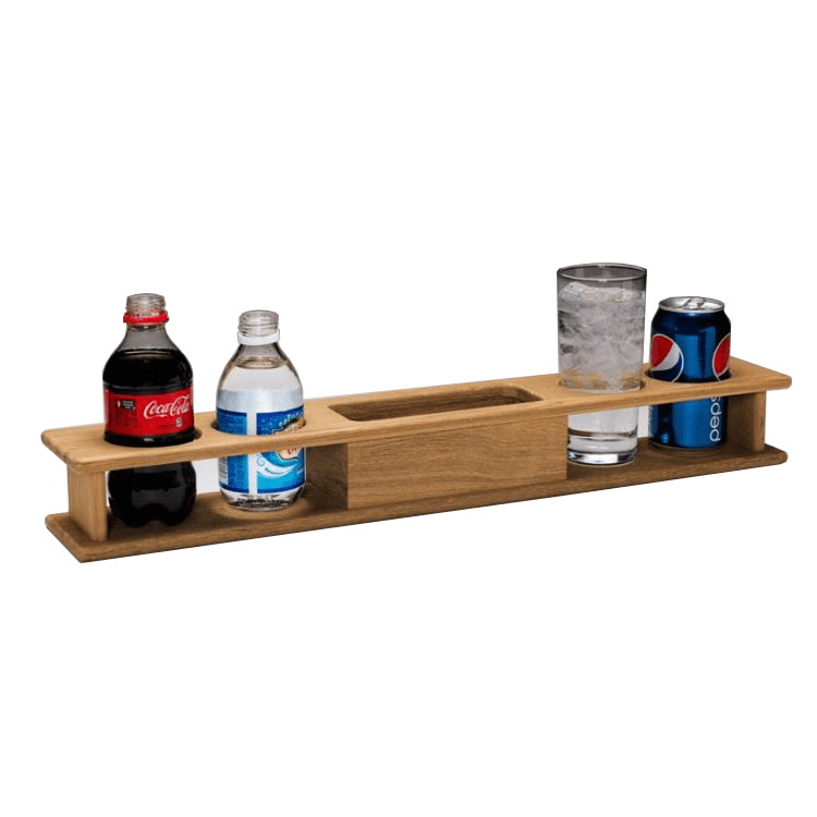 Whitecap Industries Four Drink Teak Holder with Tray