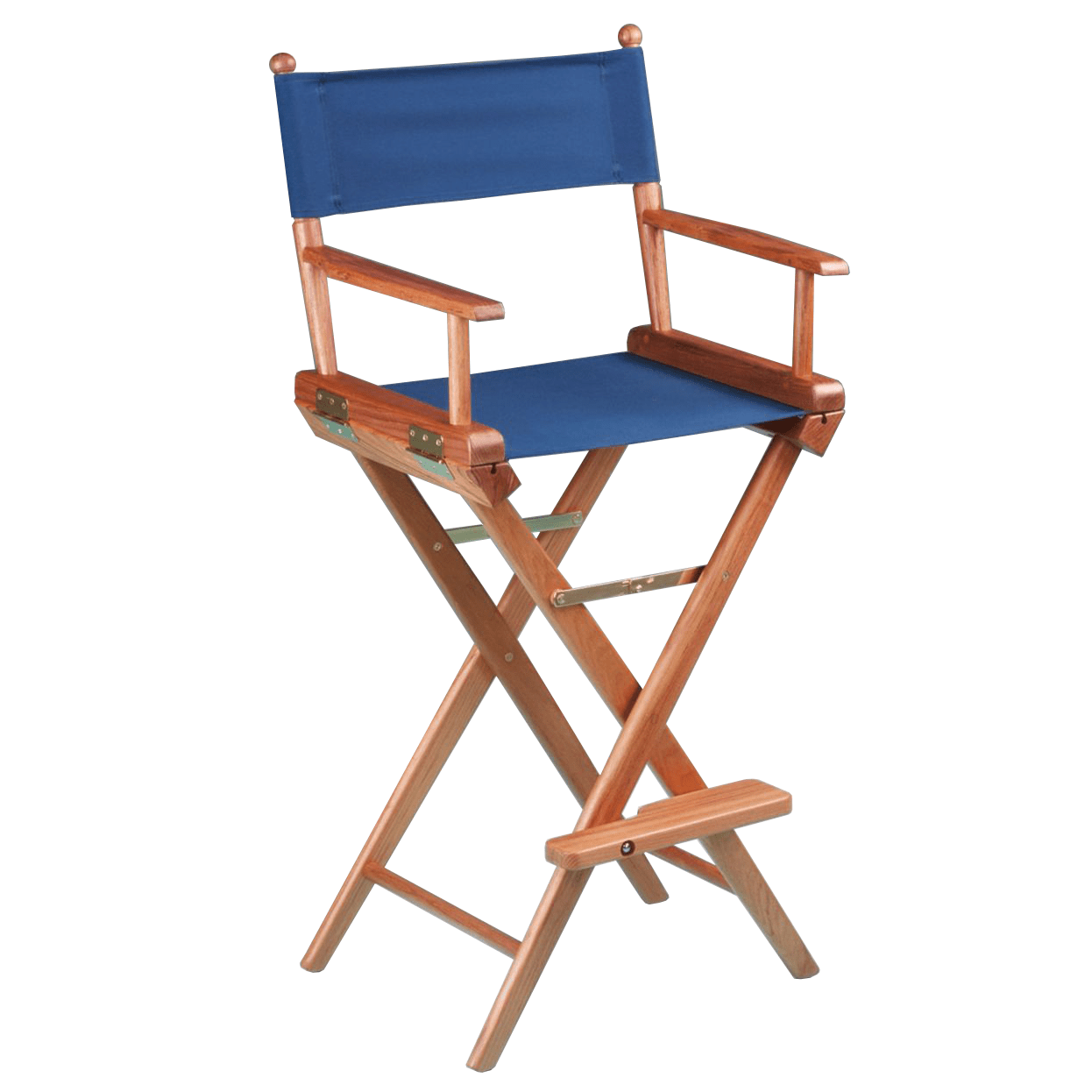 Teak Captain's Chair - Blue Seat Cover